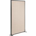 Interion By Global Industrial Interion Freestanding Office Partition Panel, 36-1/4inW x 72inH, Tan 238636FTN